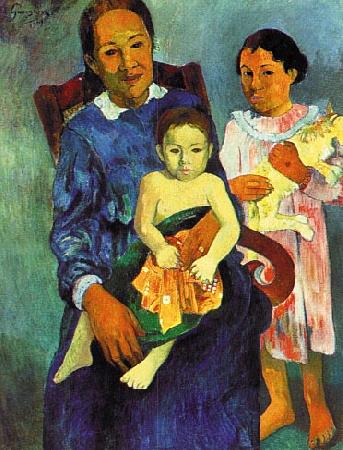 Paul Gauguin Tahitian Woman with Children 4 Sweden oil painting art